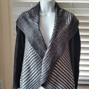 Alfani Black and White Open Sweater Cape